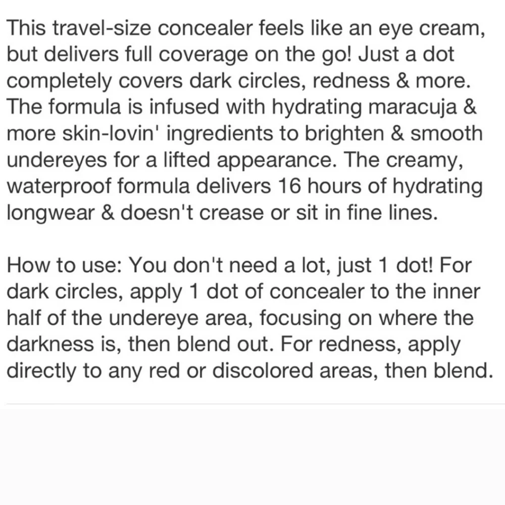 NEW Tarte Creaseless Concealer Deep Sand 52S. Travel O. O35 fl oz